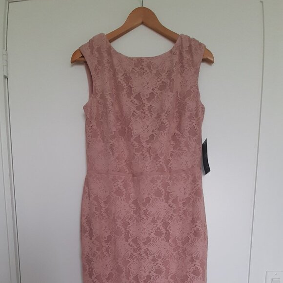 LAUREN RALPH LAUREN Lace Overlay Dress - Pink - Size 10 - Picture 1 of 6